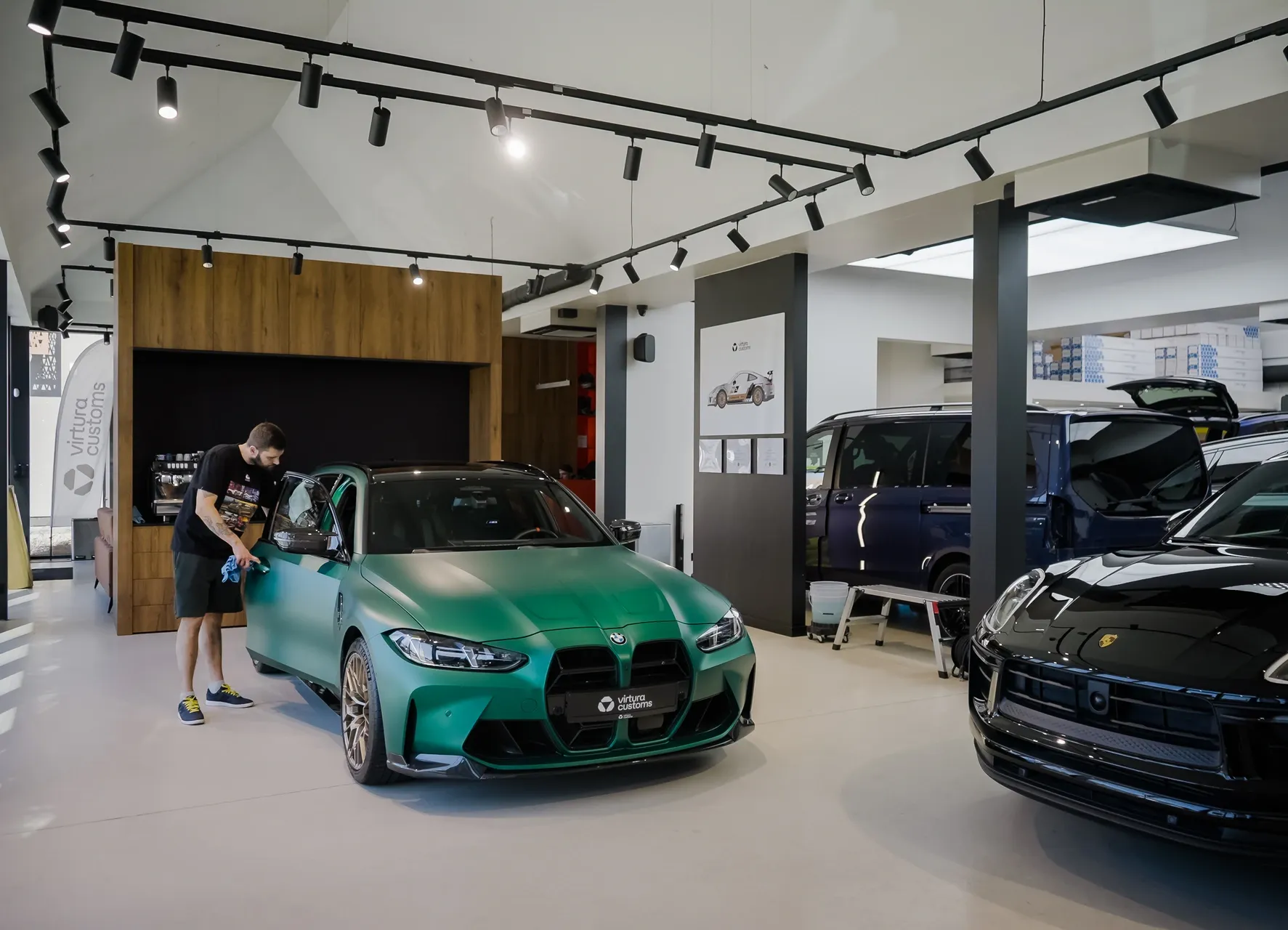 Zielone BMW M3 Touring w studiu detailingu Virtura Customs pod Krakowem